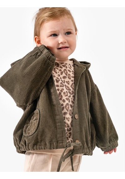 Noynoy Baby Kız Bebek Leopar Desenli 3'lü Takım Noy-9329 Kahverengi