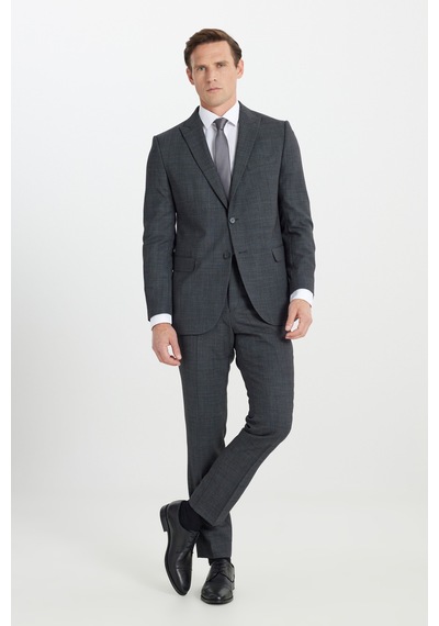 AC&Co / Altınyıldız Classics Erkek Antrasıt Yünlü Cordura Kumaş Slim Fit Dar Kesim Kırlangıç Yaka Desenli Kapak Cepli Takım Elbise Antrasıt AC&Co / Altınyıldız Classics Erkek Antrasıt Yünlü Cordura Kumaş Slim Fit Dar Kesim Kırlangıç Yaka Desenli Kapak Cepli Takım Elbise Antrasıt
