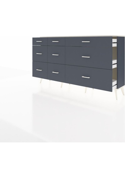 Arges Konsol 9 Çekmeceli 176x30x99 Antrasit-aytaşı/antrasit Aytası/antrasıt - Antrasıt Arges Konsol 9 Çekmeceli 176x30x99 Antrasit-aytaşı/antrasit Aytası/antrasıt - Antrasıt