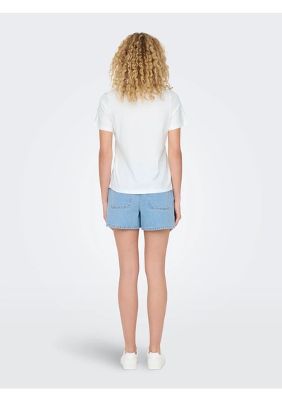 Only Kadın Jdy Bisiklet Yaka Kalp Logolu Beyaz T-shirt - 15298612 Beyaz