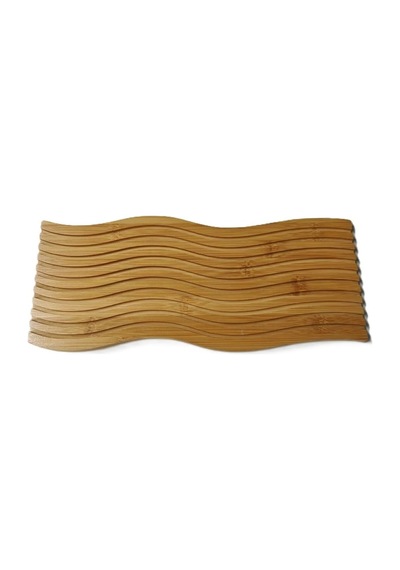 Bambu Kesme Ve Sunum Tahtası, Oluklu Kavisli, 39 X 18 Cm, Sarı Çok Renkli