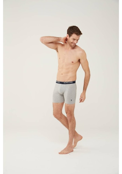 U.S. Polo Assn. Erkek 3 Lü Boxer Set Kırmızı Gri Melanj Lacivert 001