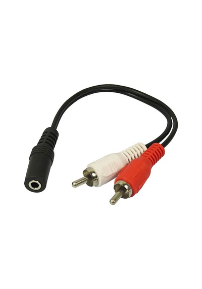 2 Rca Erkek -3 5Mm Stereo Dişi Ses Dönüştürücü