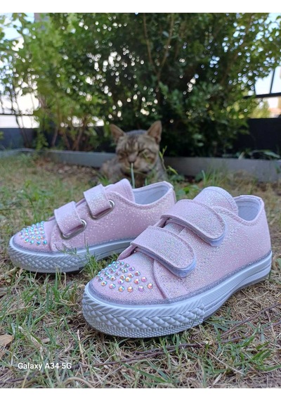 Scarpe Magiche Kız Çocuk Sneakers Pembe Ayakkabı 31-35 Numara Arası Işıksızdır Pembe