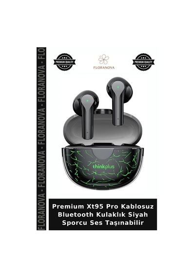 Premium Xt95 Pro Kablosuz Bluetooth Kulaklık Siyah Sporcu Ses Taşınabilir