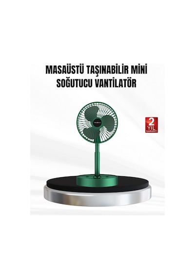 Lvsqvr Şarjlı Mini Fan Katlanabilir 3 Hız Ayarlı Taşınabilir Tasarımlı