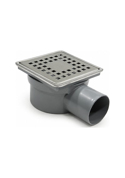 Purvex Home 10x10 Paslanmaz Metal Çerçeveli Paslanmaz Yer Süzgeci - Yandan Çıkışlı