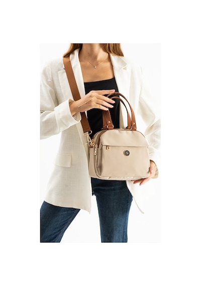 Sanmorris Kadın Suni Deri Ayarlanabilir Çapraz Askılı Smart Casual Omuz Ve El Çantası Bej - Kum