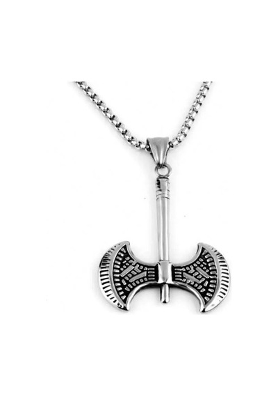 Viking Savaşçı Baltası Paslanmaz Çelik Kolye Çelik