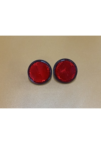 Yuvarlak Reflektör Kırmızı Renk 6mm Vidalı 2 Adet