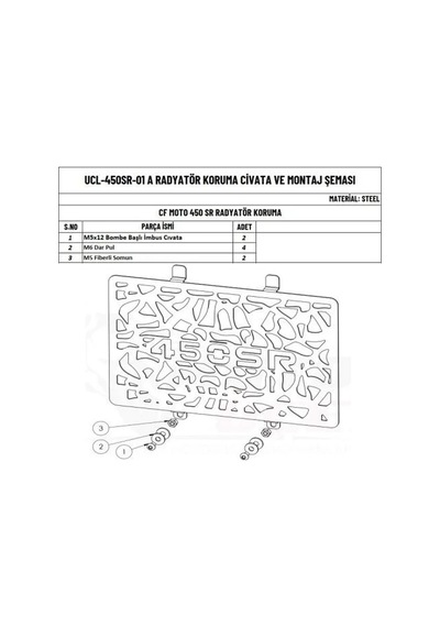 Moto Üçel Cfmoto 450 Sr Uyumlu Radyatör Koruma