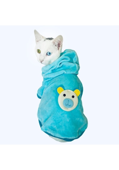 Kemique Blue Bear Sweatshirt Kedi Süveteri