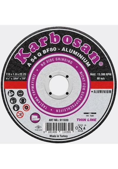 Karbosan 230x3x22 Alüminyum Bomxkesici