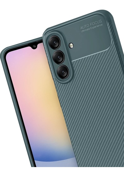 Uray Store Samsung Galaxy Uyumlu  A17 5g Auto Focus Karbon Kapak - Koyu Yeşil