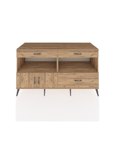 Kronos Konsol 2 Raflı 3 Çekmeceli 2 Kapaklı 176x59x99 Çam-çam Çam-çam