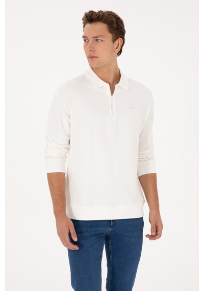 U.s. Polo Assn. Erkek Ekru Sweatshirt 50316484-vr184 Off Whıte