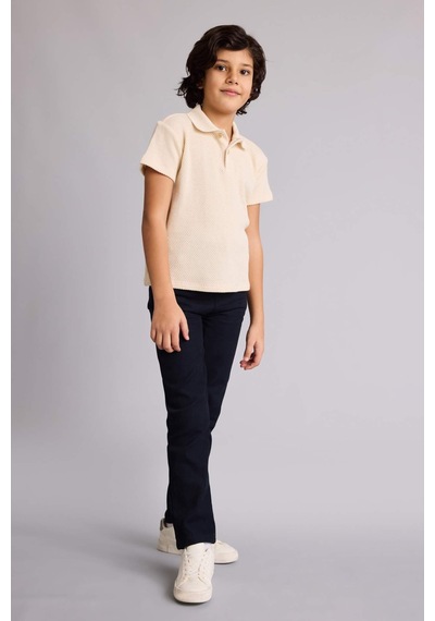 Defacto Polo Tişört Gabardin Pantolon 2'li Takım Erkek Çocuk G7091A826SM
