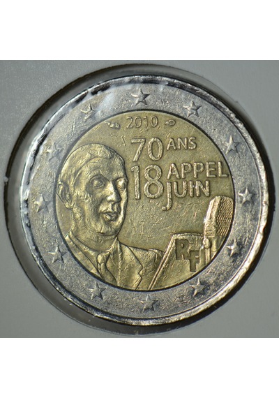 Fransa 2 Euro 2010 Hatıra-de Gaulle Nazi İşgaline Karşı Bbc'de Yaptığı Direniş Konuşmasının 70. Yılı