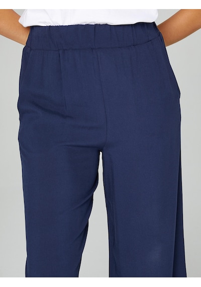 Faik Sönmez Kadın Wide Leg Viskon Kapri 25yb00080 Lacivert