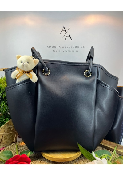 Amoura Moura Accessories Lüks Tasarım Bayan Omuz Ve Kol Çantası Siyah