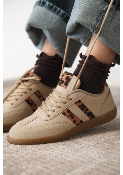 Daxtors Garantili Agnus Günlük Ortopedik Kadın Sneaker Spor Ayakkabı Leopar