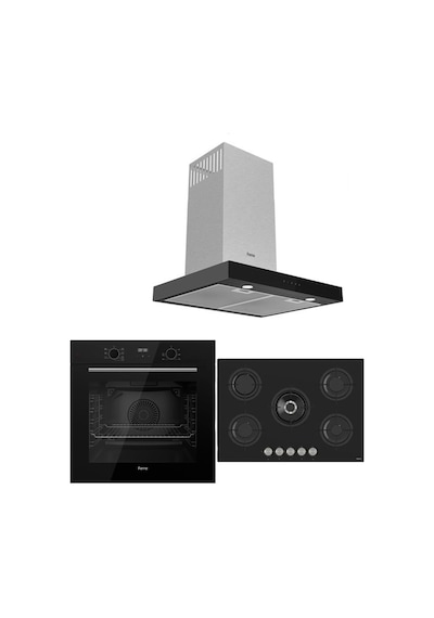 Ferre Icon Plus 75 Serisi QBL63CS-RS035-D100 3lü Cam Ankastre Set