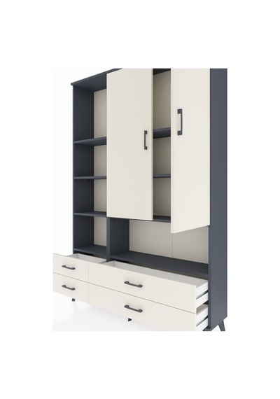 Arges Dolap 8 Raflı 4 Çekmeceli 2 Kapaklı 132x30x195 Antrasit-aytaşı/aytaşı Aytası/aytası Arges Dolap 8 Raflı 4 Çekmeceli 2 Kapaklı 132x30x195 Antrasit-aytaşı/aytaşı Aytası/aytası