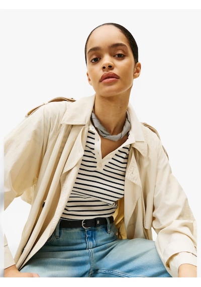 Tommy Hilfiger Th Elevated Flag Sılk Square Kadın Mavi Atkı - Aw0aw17629