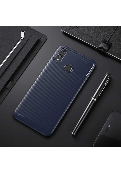 Huawei Honor 8x Kılıf Kamera Çıkıntılı Karbon Fiber Dokulu Renk Atmaz Kapak Negro