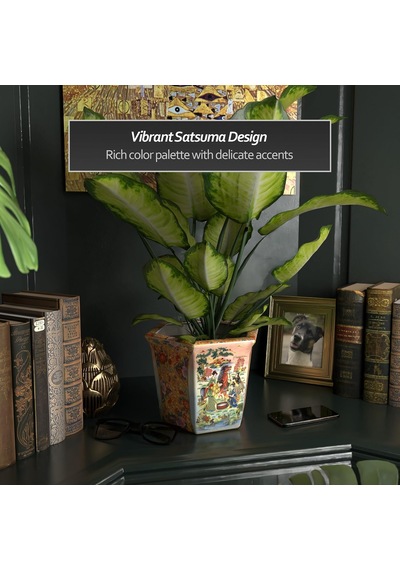 Orıental Furniture 10 İnç Çayır Porselen Çiçek Saksısı İçinde At Belirtilmemis