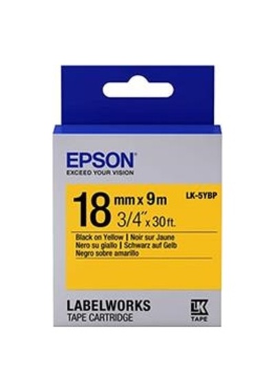 Epson Lk-5ybp Pastel Sarı Üzeri Siyah 18mm 9metre