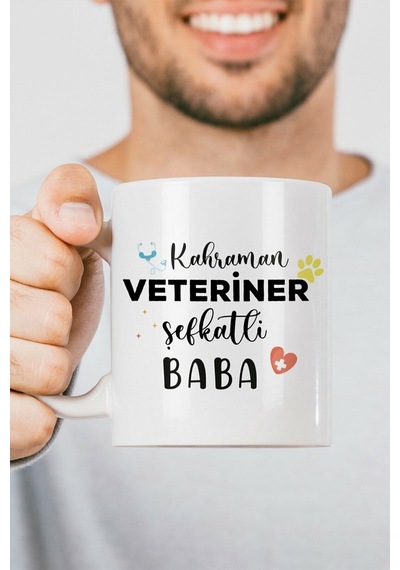 Veteriner Babaya Hediye Kupa Bardak Renkli