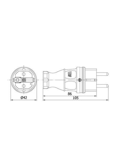 Mete Enerji 1x16a. Düz Fiş Ups 404002