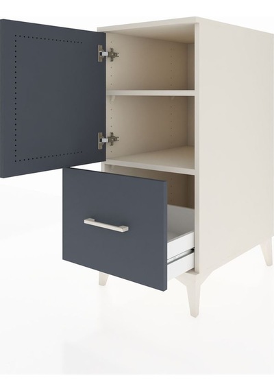 Kronos Komodin 2 Raflı Tek Çekmeceli Tek Kapaklı 44x59x96 Aytaşı-antrasit Aytası