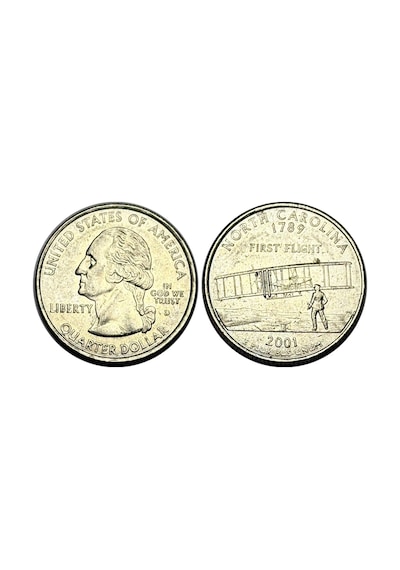 Amerika 2001 Yılı Hatıra North Carolina Quarter Dolar