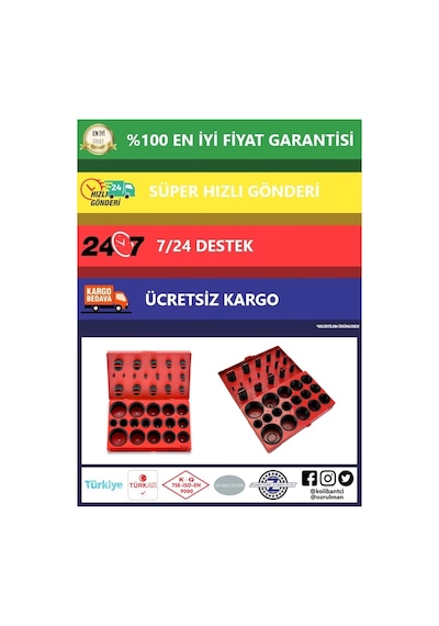 Nitril Nbr 70 Inç Box Inch 382 Adet O Ring 30 Ölçü Oring Seti Kit - 449774363