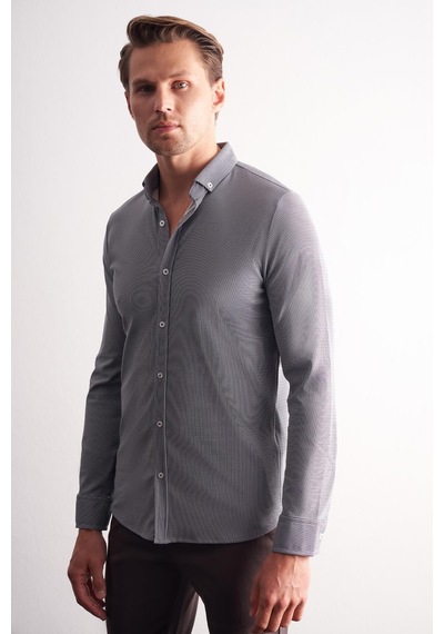 İmza Lacivert - Beyaz Smart Düğmeli Yaka Uzun Kol Cepsiz Slim Fit Casual Gömlek 1004255165 Lacivert - Beyaz İmza Lacivert - Beyaz Smart Düğmeli Yaka Uzun Kol Cepsiz Slim Fit Casual Gömlek 1004255165 Lacivert - Beyaz