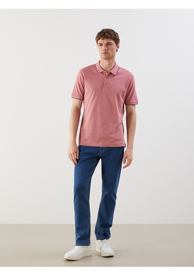 Lcwaıkıkı Classic Pembe Polo Yaka Kısa Kollu Desenli Pike Erkek Tişört