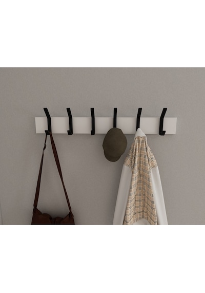 Hepsi3boyutlu Modern Duvar & Kapı Kanca Askılık - 6 Adet Siyah Kanca Askılık - Model No : 1 Siyah
