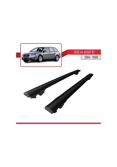 Audi A4 B7 Avant 2004-2008 Arası İle Uyumlu Hook Model Anahtar Kilitli Ara Atkı Tavan Barı Siyah