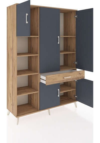 Hyperion Dolap 8 Raflı Tek Çekmeceli 5 Kapaklı 132x44x195 Çam-antrasit/çam Antrasıt/atlas Çam Hyperion Dolap 8 Raflı Tek Çekmeceli 5 Kapaklı 132x44x195 Çam-antrasit/çam Antrasıt/atlas Çam