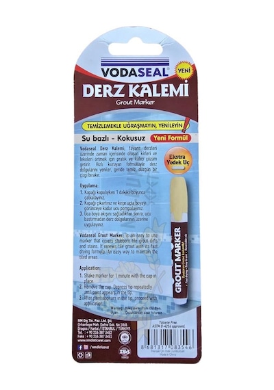 Vodaseal Kokusuz Ve Suya Dayanıklı Derz Yenileme Kalemi - Bej