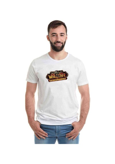 World Of Warcraft Cataclysm Baskılı Beyaz Erkek Tshirt