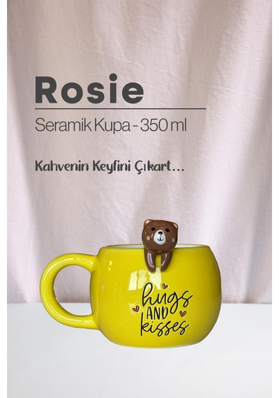 Ayı, Köpek Ve Tilki Seramik Kupa 350 Ml Beyaz
