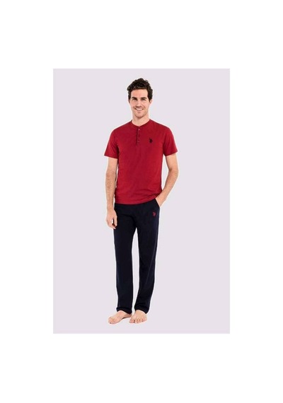 U.S. Polo Assn. U.s. Polo Assn Erkek 3lü Pijama Takımı Bordo 001