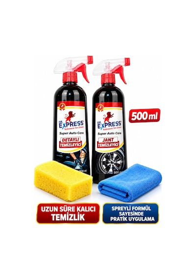 Premium Jant Temizleyici Parlatıcı Döşeme Koltuk Temizleyici Süngerli Bez 500ml Spreyli Etkili - 656663095 Diğer