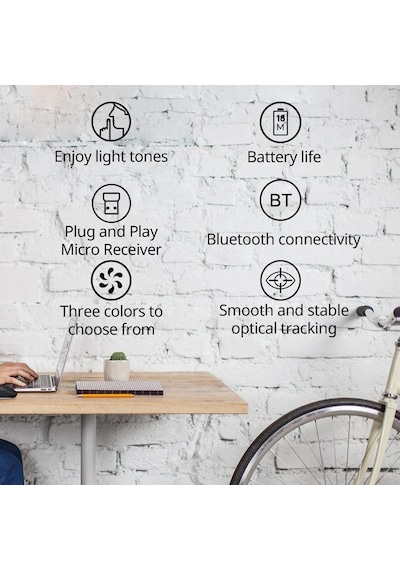 Sones Logitech M240 1000dpi Sessiz Kablosuz Bluetooth Fare Pembe Diğer