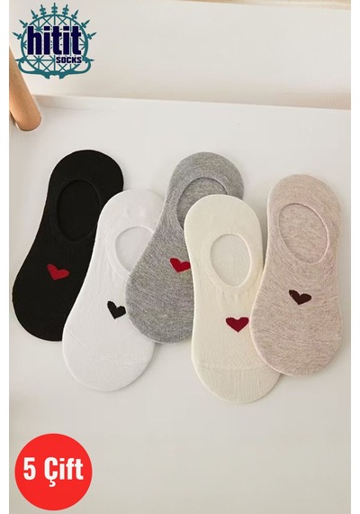 Hitit Socks Kadın 5 Çift Boğazı Olmayan Ayakkabıdan Görünmeye... Çok Renkli