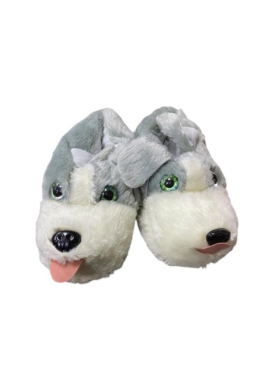 Özat Ev İçi Yünlü Köpekli Panduf Gri Beyaz Füme - 673464609 Gri Beyaz Füme