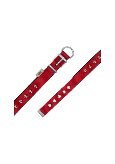 Doggie Konfor Dokuma Çivili Boyun Tasması Kırmızı 2.5 x 42-50 CM Kırmızı